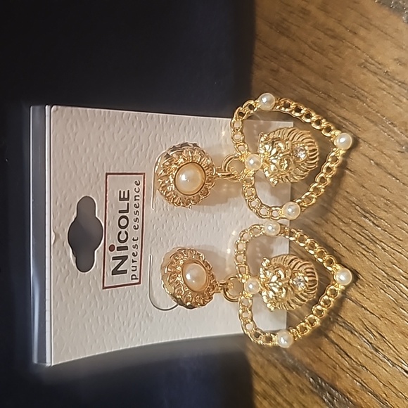 Nicole Jewelry - Nicole goldtone and pearl bead earings